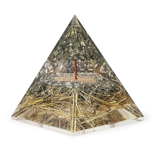 SOLAVA Original Pyrite Crystal Pyramid - Pyrite Tree Vastu Pyramid for Money Good Luck Prosperity Positivity Fame Vastu Reiki Healing Wealth and Abundance - 3.5 Inch - Image 1