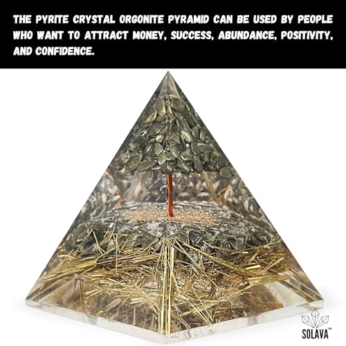 SOLAVA Original Pyrite Crystal Pyramid - Pyrite Tree Vastu Pyramid for Money Good Luck Prosperity Positivity Fame Vastu Reiki Healing Wealth and Abundance - 3.5 Inch - Image 4