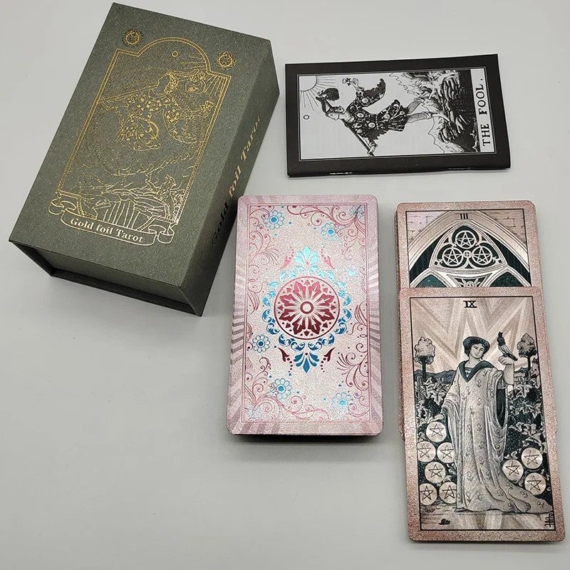 Y&D Gilded Plastic Oracle Tarot Deck with Gold Foil - Portable Board Game Cards in Magnetic Flip Box - Image 5