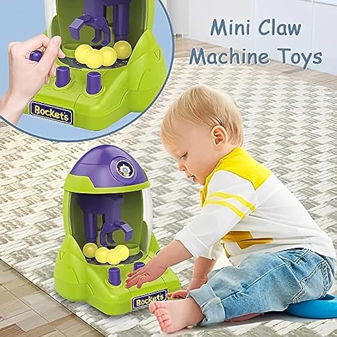 CLAW MACHINE, MINI CLAW MACHINE, MINI CRANE MACHINE, CUTE AND UNIQUE DESIGN, NOVELTY TOYS FOR 3+ YEAR OLD BOYS AND GIRLS (GREEN) - Image 5