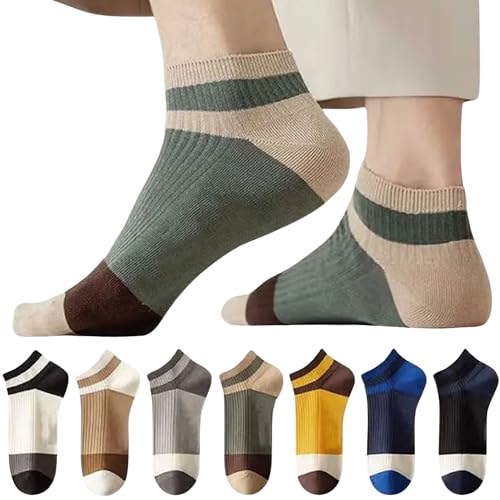DIVUE Ankle Length Socks for Men & Women | 7 Pair Multi Color Combo Pack | Cotton Rich, Breathable, Sweat Absorbent, Anti Odor, Stretchable, Durable, Multipurpose Sports, Gym & Casual Use Socks - Image 1