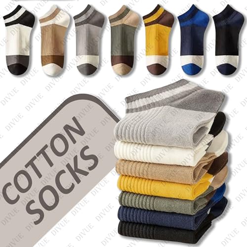 DIVUE Ankle Length Socks for Men & Women | 7 Pair Multi Color Combo Pack | Cotton Rich, Breathable, Sweat Absorbent, Anti Odor, Stretchable, Durable, Multipurpose Sports, Gym & Casual Use Socks - Image 3