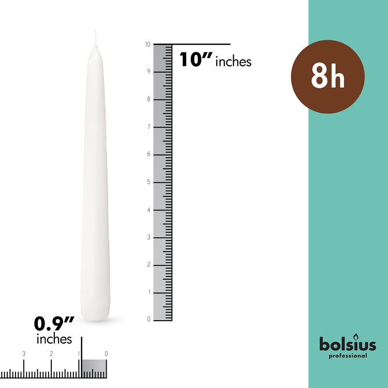 BOLSIUS Long White Taper Candles - Bulk Pack of 30 Count - 10-inch Unscented Household Candlesticks - Premium European Quality Wax - 8 Hour Long Burning Candles for Home DÃ©cor, Weddings & Parties - Image 2