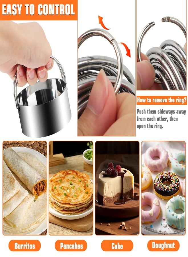 ATPWONZ Biscuit Cutter Set,10PCS Stainless Steel Pastry Blender Set with Pastry Cutter,5PCS Biscuit Cutter,Dough Cutter,3 Cup Flour Sifter,Baking Mat and Fine Mesh Strainer for Cooking Cookies and Donuts - Image 4