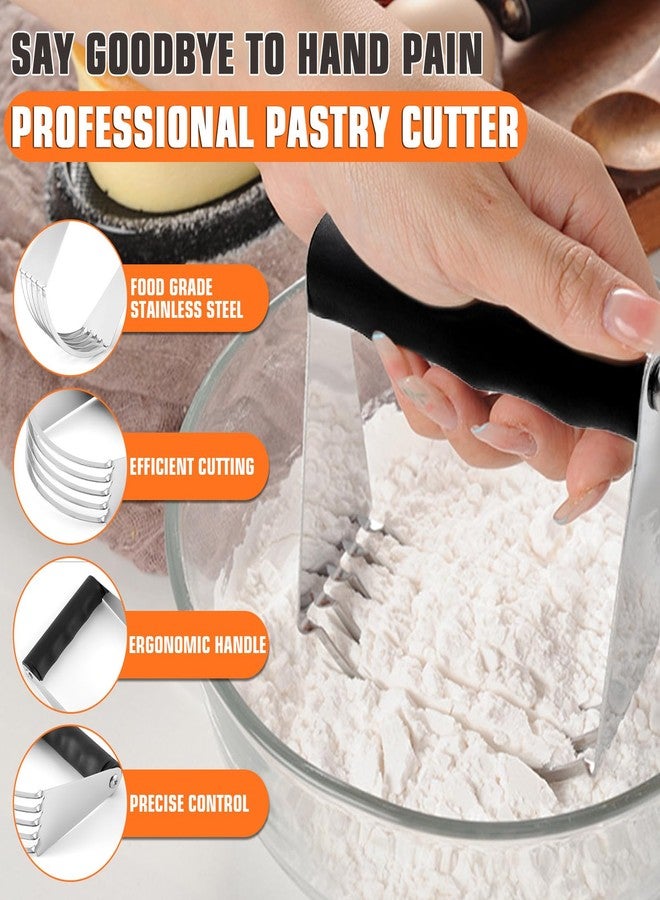 ATPWONZ Biscuit Cutter Set,10PCS Stainless Steel Pastry Blender Set with Pastry Cutter,5PCS Biscuit Cutter,Dough Cutter,3 Cup Flour Sifter,Baking Mat and Fine Mesh Strainer for Cooking Cookies and Donuts - Image 2