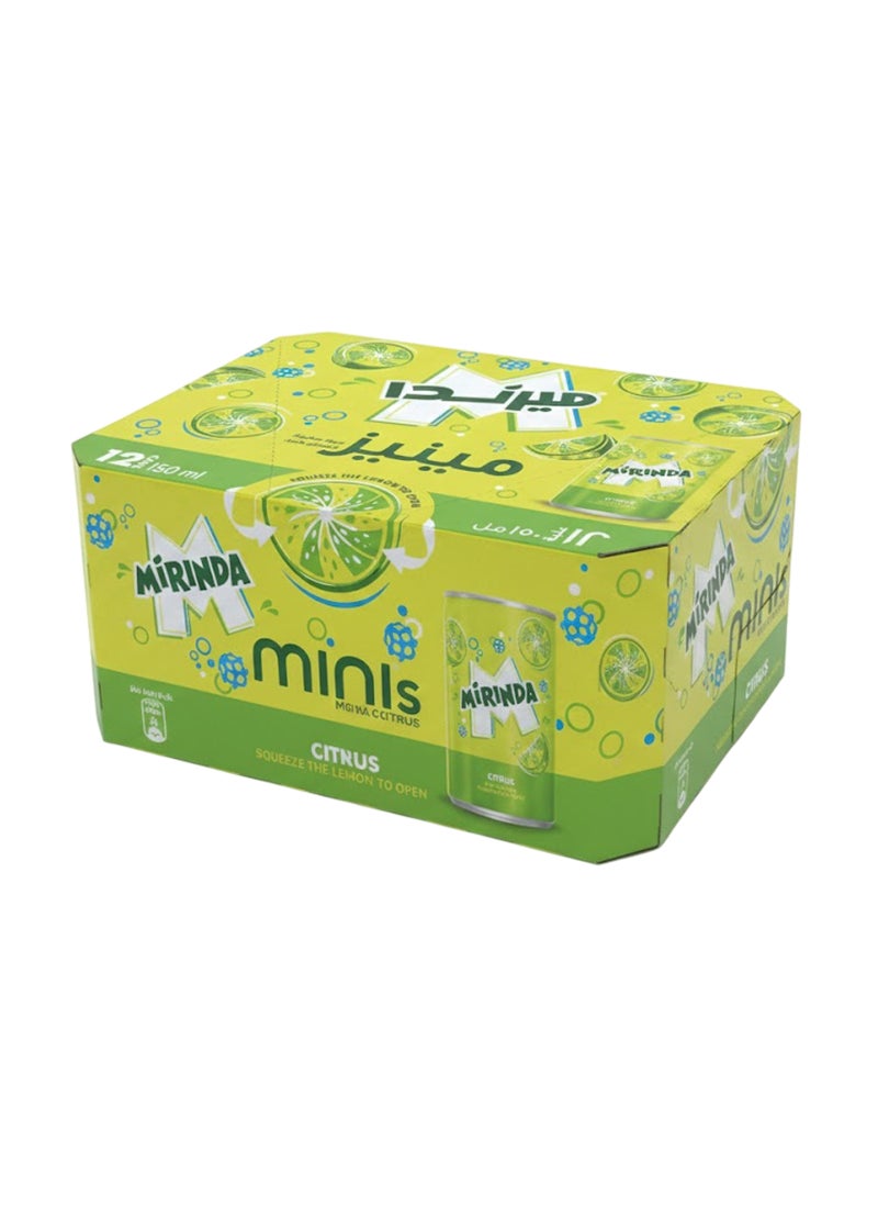 Mirinda Citrus Carbonated Soft Drink Cans 12 x 150ml - Image 1