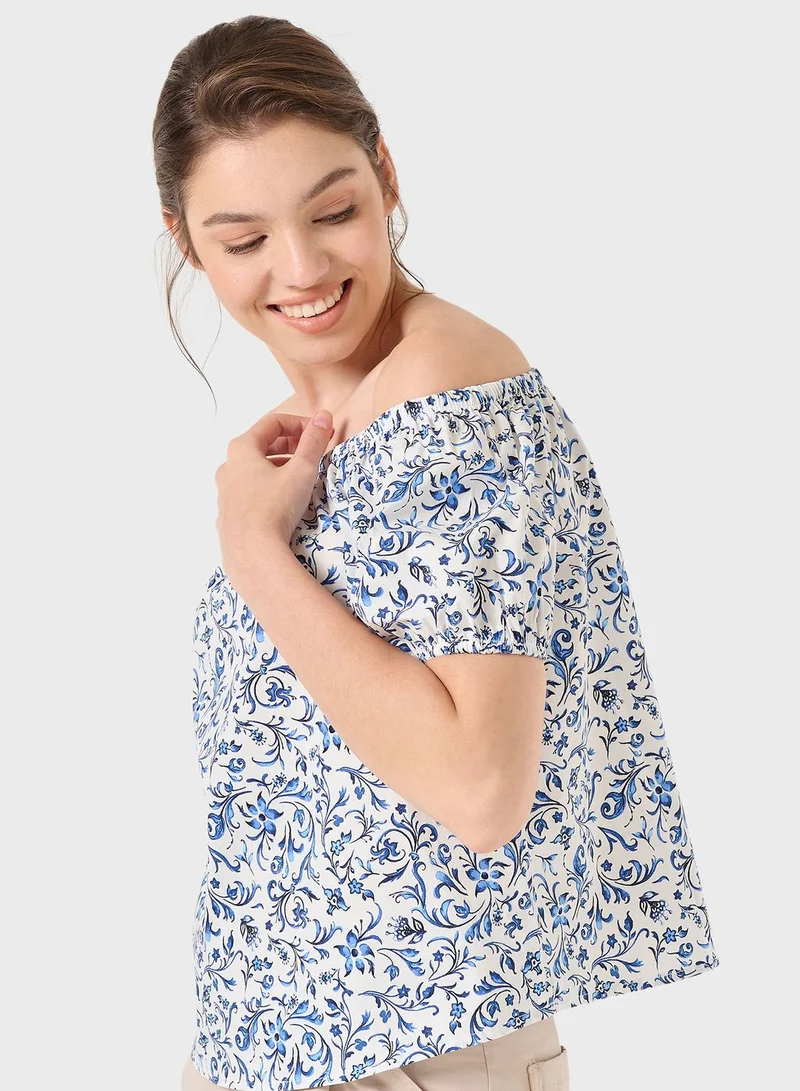 جيمي كي Floral Print Top