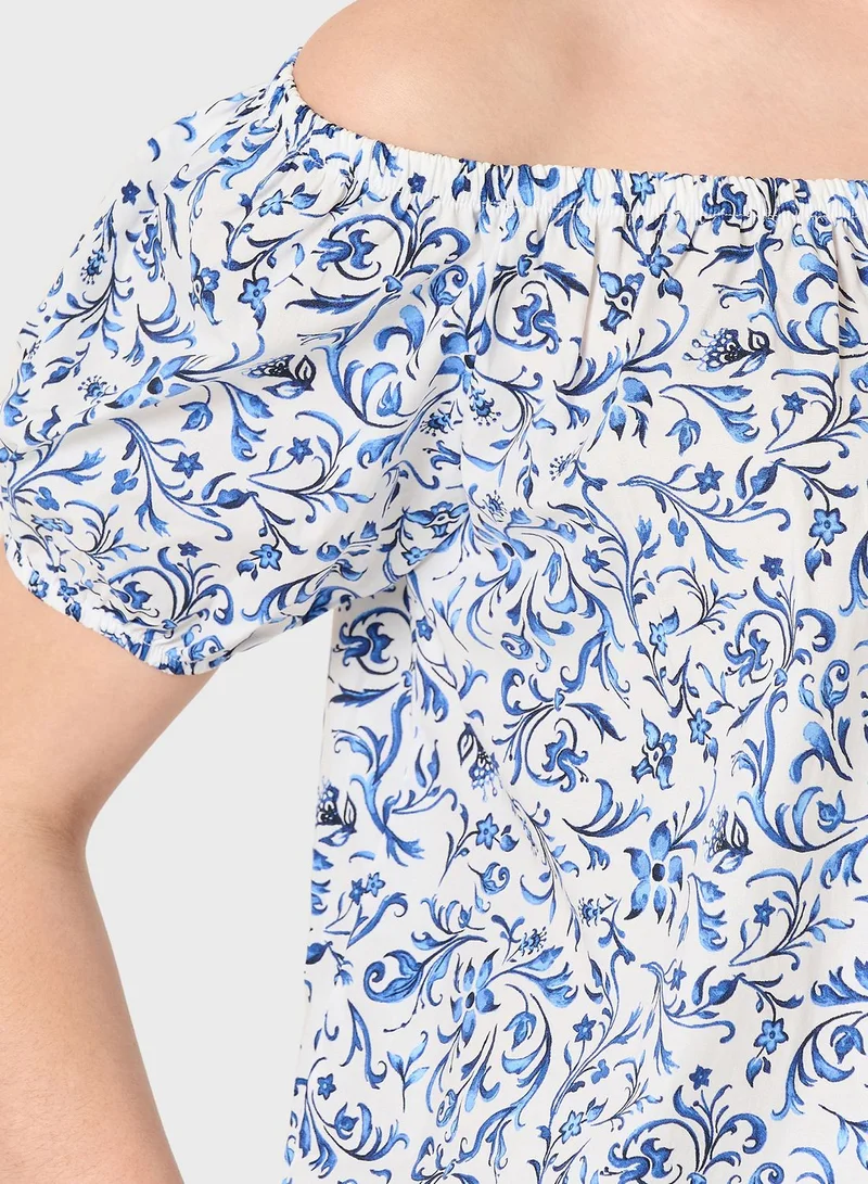 جيمي كي Floral Print Top