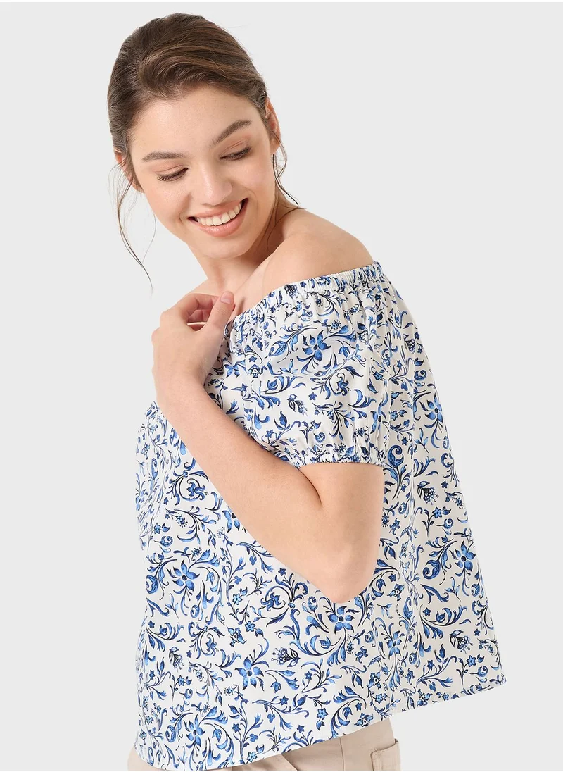 جيمي كي Floral Print Top