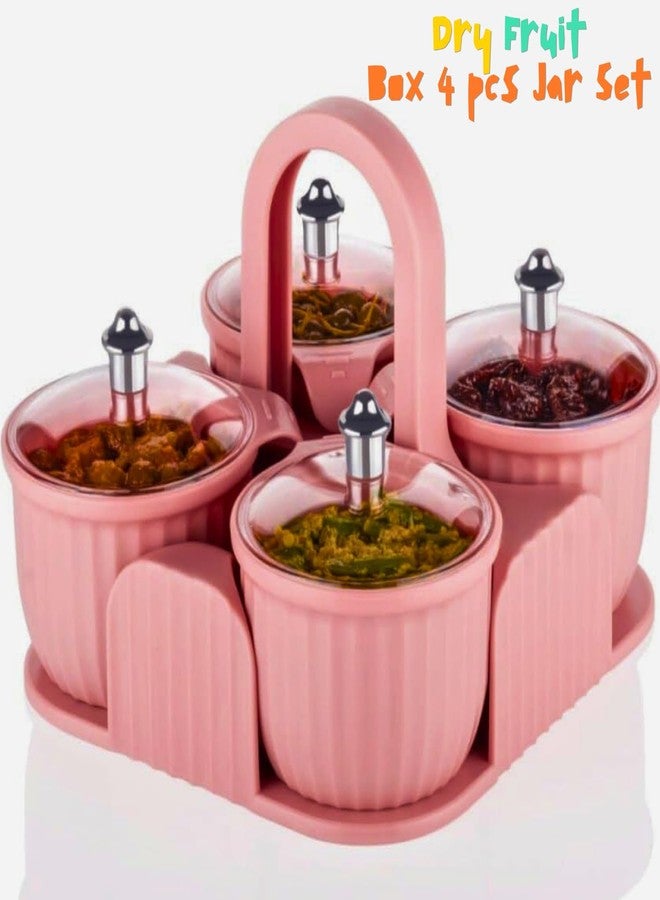 KhuHap Multipurpose Masala Dabba & Achar Jar Set | 4 Pc Plastic Containers for Dry Fruit, Pickles, Mukhwas, Masala, Chocolate Storage | Kitchen Organizer with Airtight Lids (Multi-Color) - Image 3