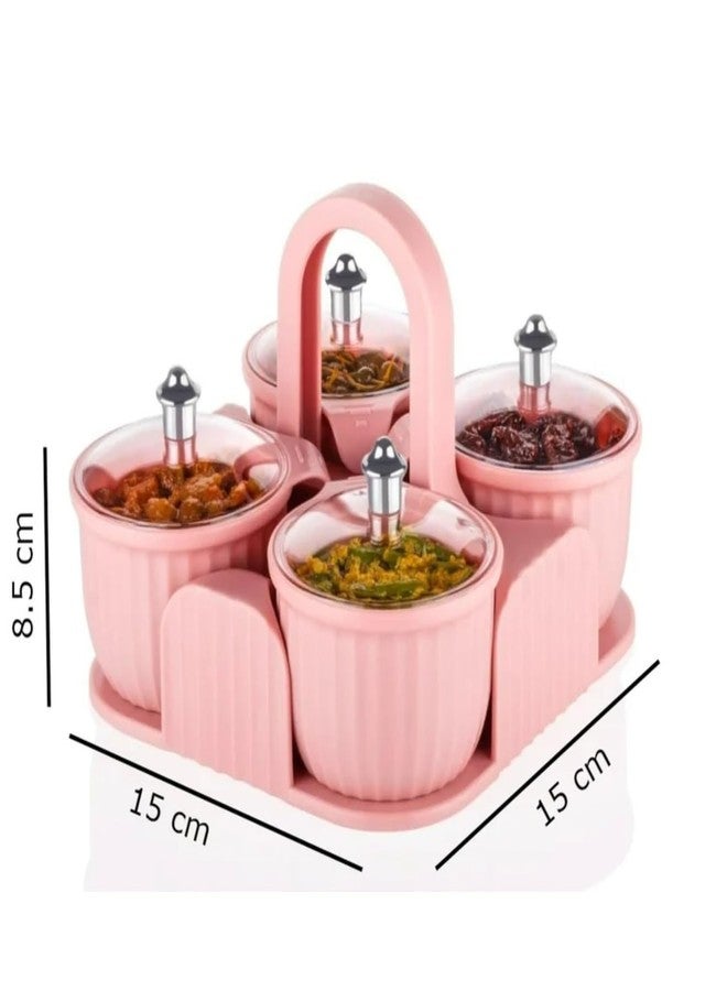 KhuHap Multipurpose Masala Dabba & Achar Jar Set | 4 Pc Plastic Containers for Dry Fruit, Pickles, Mukhwas, Masala, Chocolate Storage | Kitchen Organizer with Airtight Lids (Multi-Color) - Image 5