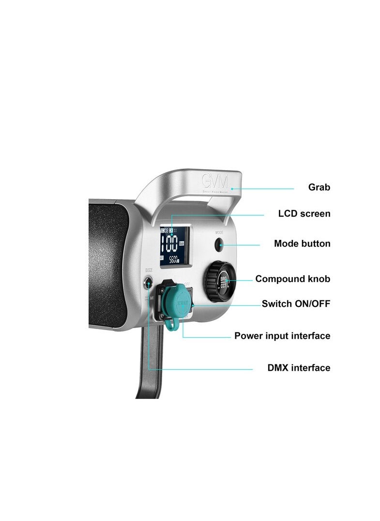 GVM Great Video Maker - GVM-SD200D 200W LED Video Light High Power LED Spotlight Bi-Color LED Daylight - Image 1
