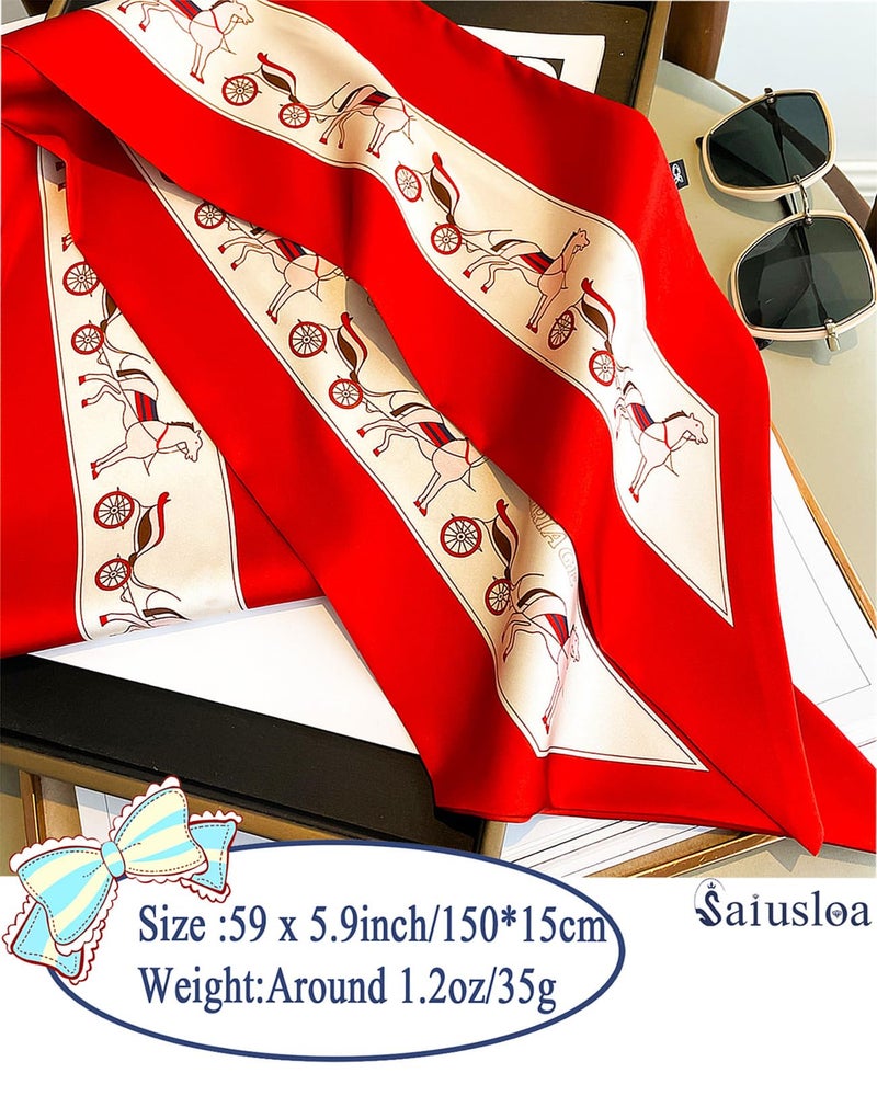Saiusloa Purse Scarf For Handbags Head Scarves For Women's Hair Bags Scarfs Long Skinny Scarves Fashion Silky For Headbands-A29 - Image 2