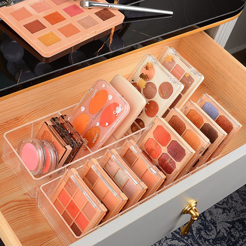 JessLab Acrylic Organizers, Bathroom Organizer for Drawer, Cosmetic Display Cases for Vanity, Countertop, Desk, Kitchen, and Makeup Storage, 6-Section - Image 5