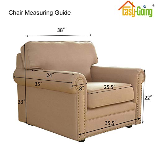 Easy-Going Stretch Chair Sofa Slipcover 1-Piece Couch Sofa Cover Furniture Protector Soft with Elastic Bottom for Kids, Pet. Spandex Jacquard Fabric Small Checks (Chair, Bluestone) - Image 5