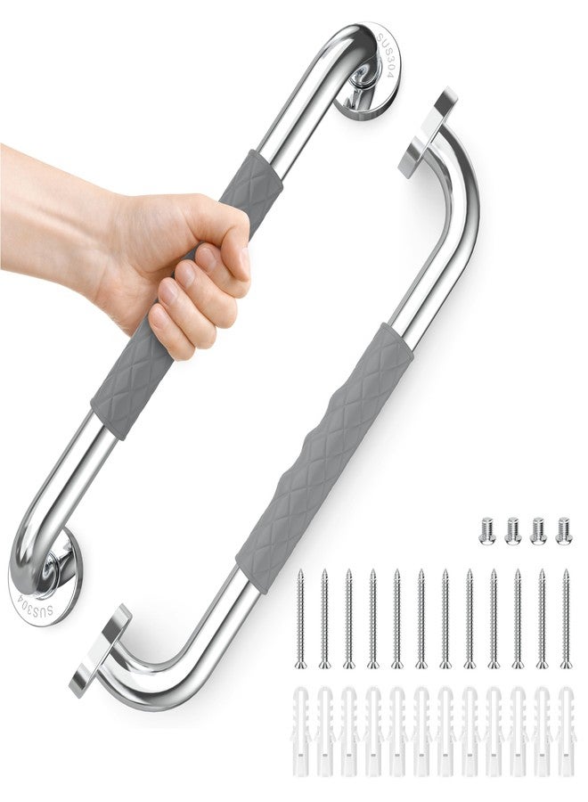 opove 16" Grab Bars for Shower and Bathroom, Anti-Slip Shower Handles for Elderly, Seniors, Handicap & Pregnant Women, Gray (2 Pack) - Image 1