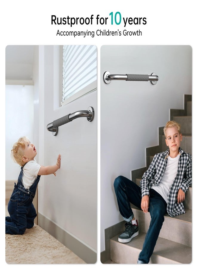opove 16" Grab Bars for Shower and Bathroom, Anti-Slip Shower Handles for Elderly, Seniors, Handicap & Pregnant Women, Gray (2 Pack) - Image 3