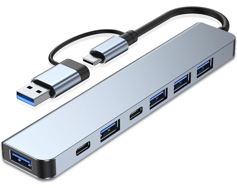 VIENON Aluminum USB C & USB Hub 7-in-1 with USB 3.0, USB-C Ports for PC/Laptops/MacBook Pro/Air/iMac/iPad and More Devices - Image 1