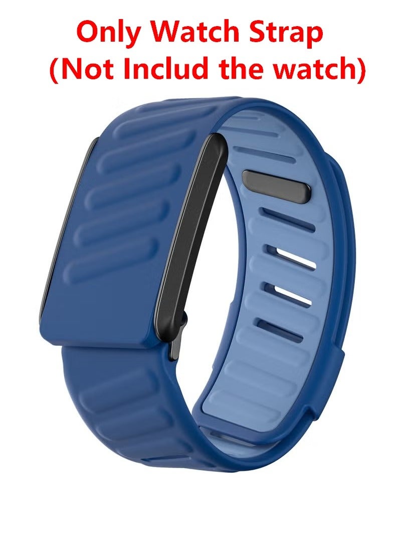 Watch band Comfort Durable Silicone Wristband Compatible with WHOOP 4.0 Band, Soft Silicone Sports Loop Strap with U Shaped Connector for Men & Women, Blue  - Image 1