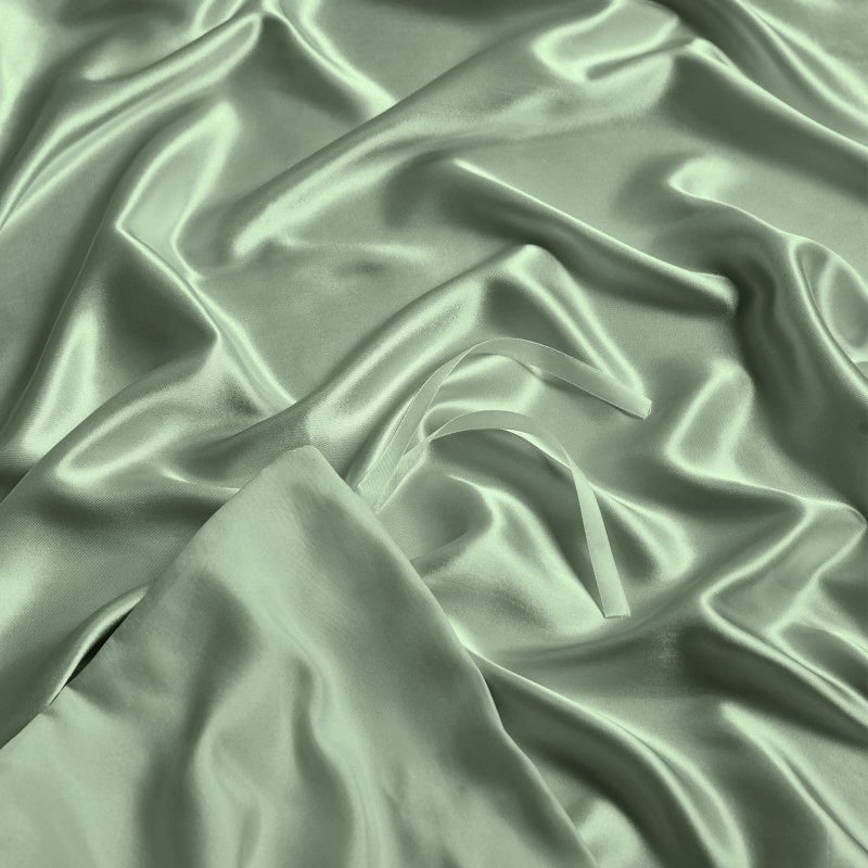 NSGZ 60" x 80" Satin Duvet Cover for Weighted Blanket, Luxury Silky Removable Satin Weighted Blanket Cover with 8 Ties Secure Fastening, Sage Green - Image 5
