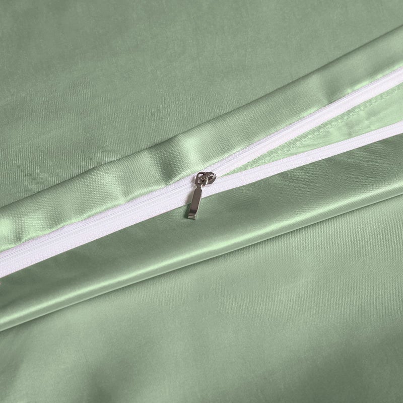 NSGZ 60" x 80" Satin Duvet Cover for Weighted Blanket, Luxury Silky Removable Satin Weighted Blanket Cover with 8 Ties Secure Fastening, Sage Green - Image 3