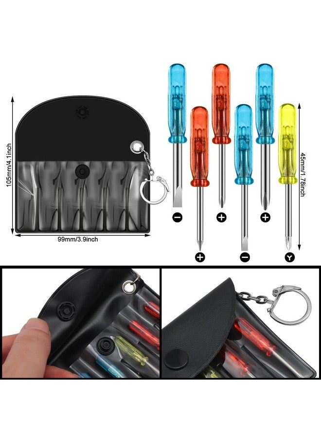 Minatee Mini Screwdriver Keychain Set Includes Mini Screwdriver Keychain LED Lights Keychain Mini Hand Tool Father's Day Gifts for Adults Men Construction Party Favors (96 Pcs) - Image 2