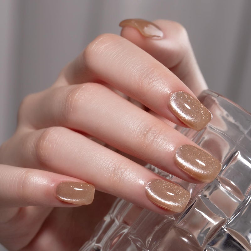 MAYCHAO 15ML Cat Eye Gel Nail Polish 1Pc Nude Gel Polish with Magnet Soak off Holographic Magnetic Nail Polish for Nail Art Manicure Salon DIY at Home, 0.5 OZ - Image 3