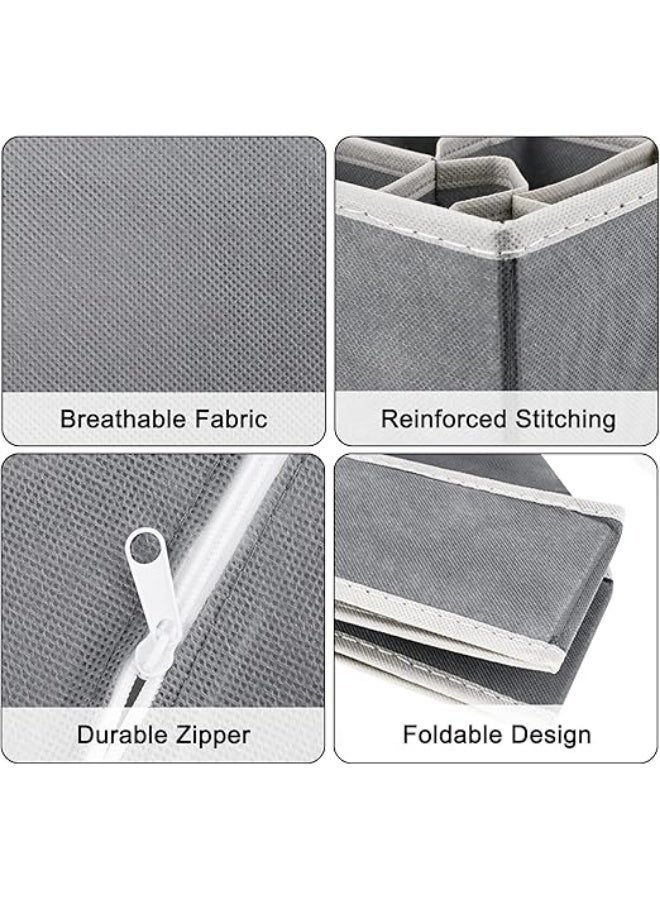 منظم ملابس قابل للطي،  تخزين لتنظيم الملابس الداخلية، حمالات الصدر، الجوارب، ربطات العنق، الأحزمة، والقمصان - فاصل أدراج - 4 قطع - Image 5