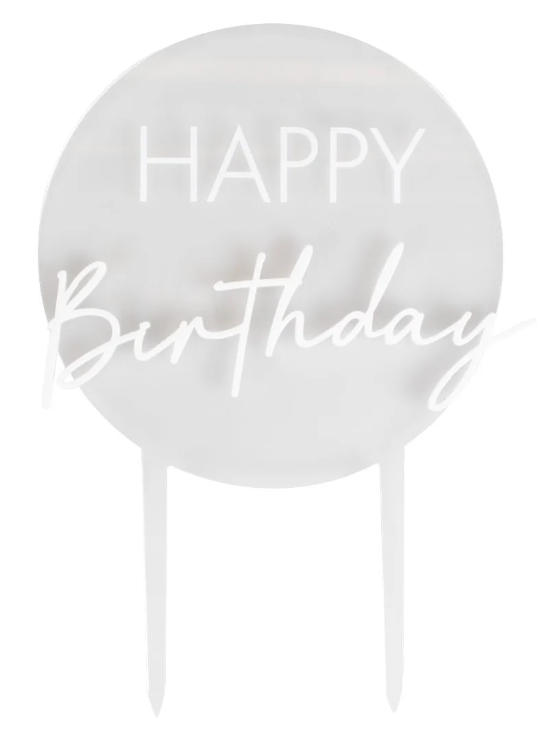 Ginger Ray Acrylic Happy Birthday Cake Topper