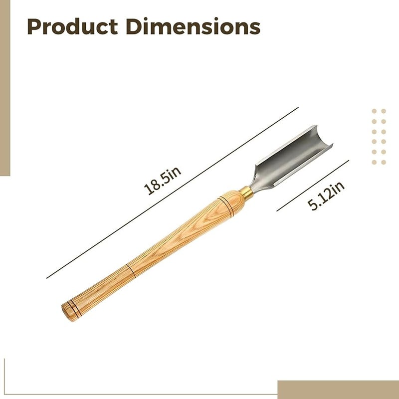 مقبض خشب الساج من الفولاذ عالي السرعة لأداة الخراطة الخشبية مع حافة نحاسية للتجويف - Image 4