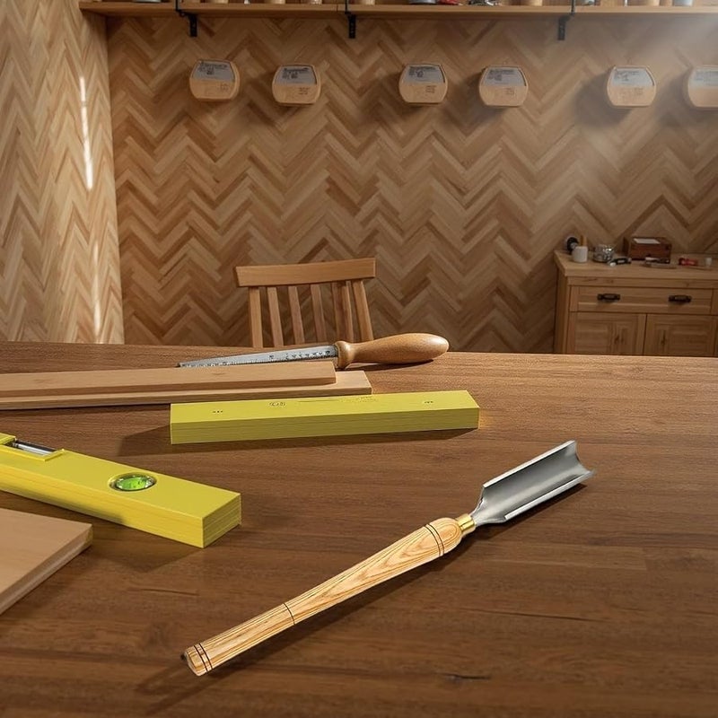 مقبض خشب الساج من الفولاذ عالي السرعة لأداة الخراطة الخشبية مع حافة نحاسية للتجويف - Image 3