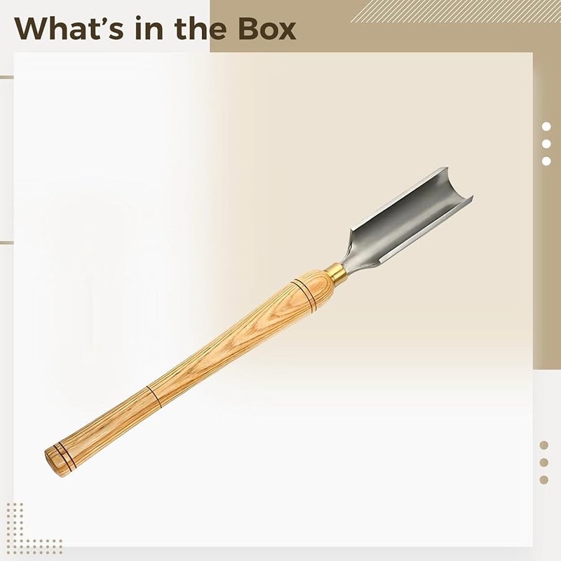 مقبض خشب الساج من الفولاذ عالي السرعة لأداة الخراطة الخشبية مع حافة نحاسية للتجويف - Image 5