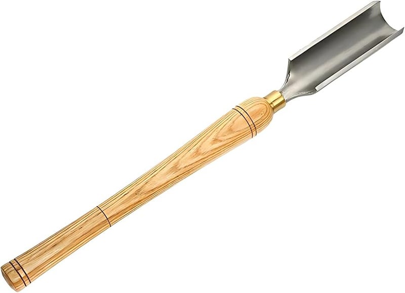 مقبض خشب الساج من الفولاذ عالي السرعة لأداة الخراطة الخشبية مع حافة نحاسية للتجويف - Image 2