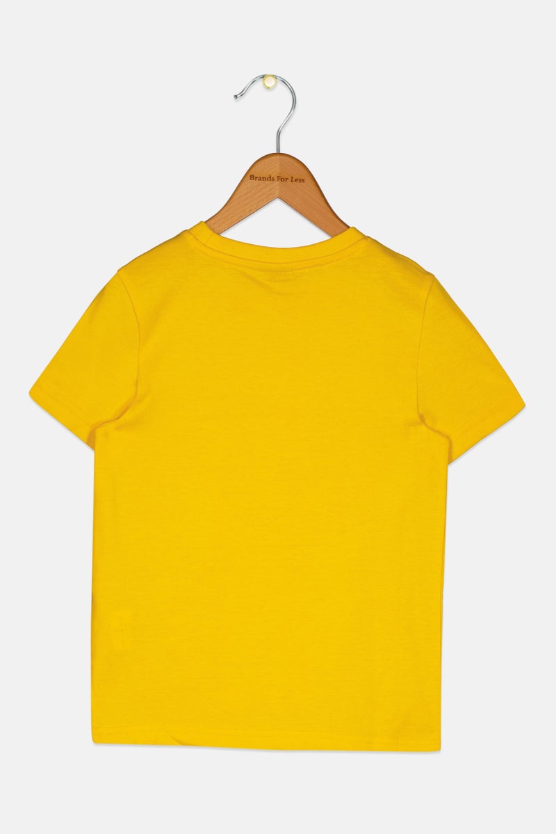 PUMA Kids Boy Short Sleeves Training T-shirt, Yellow - Image 2