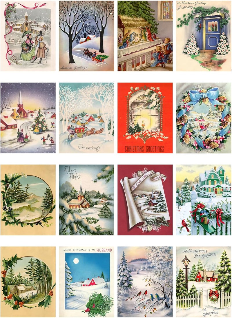 Flonz Decoupage Paper Pack (35 Sheets 6"x8") Christmas Scenery Vintage Styled Christmas Pictures Cards for Decoupage, Craft and Scrapbooking - Image 2