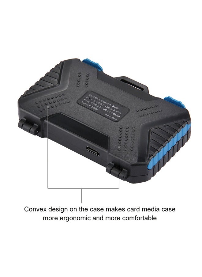 PULUZ memory card box with card reader function, can accommodate 22 types of cards: 1Standard SIM + 2Micro-SIM + 2Nano-SIM + 3CF + 7SD + 6TF + 1CARD PIN