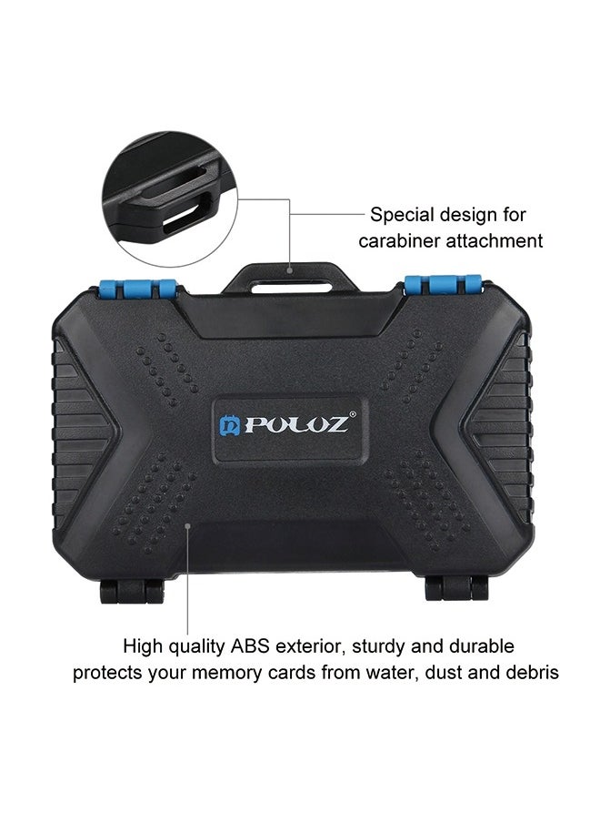 PULUZ memory card box with card reader function, can accommodate 22 types of cards: 1Standard SIM + 2Micro-SIM + 2Nano-SIM + 3CF + 7SD + 6TF + 1CARD PIN