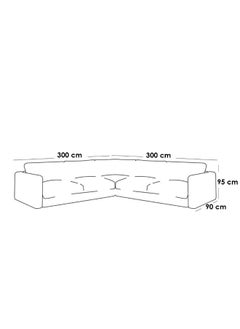 Al Home 5 Seater L-shape Sofa 300x300x95x90 - Beige  - Image 2