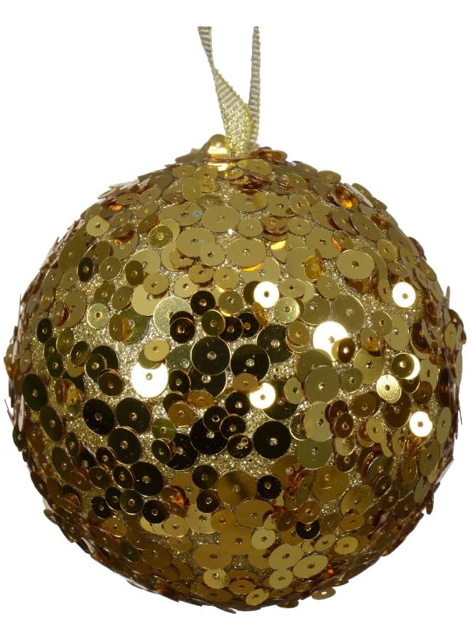 The Bros Bauble Foam Sequins Light Gold 8cm - Image 1