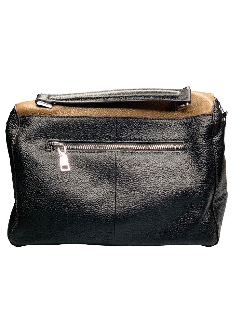 Influence Germany – Elegant Black & Brown Textured Leather Handbag for Women - Image 1