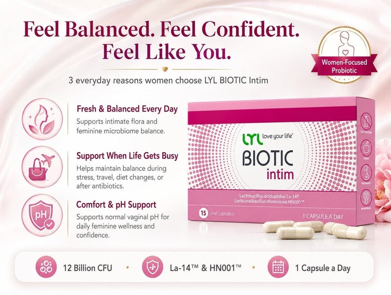 LYL Biotic Intim Probiotics for Women – once daily 12 Billion CFU Probiotics pH Balance for Women Dietary Supplement with 2 Strains – Promotes Intimate Comfort, Immune Support - Image 3