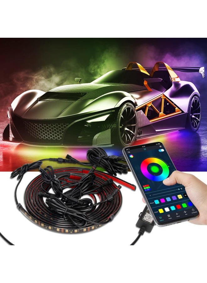 OPP ULITE Car Underglow Light Strip Dream Chasing Color, Upgraded Silica Gel Design, 212 Modes, APP Control Underbody Lights, 90&120CM, 4PC Pack - Image 1