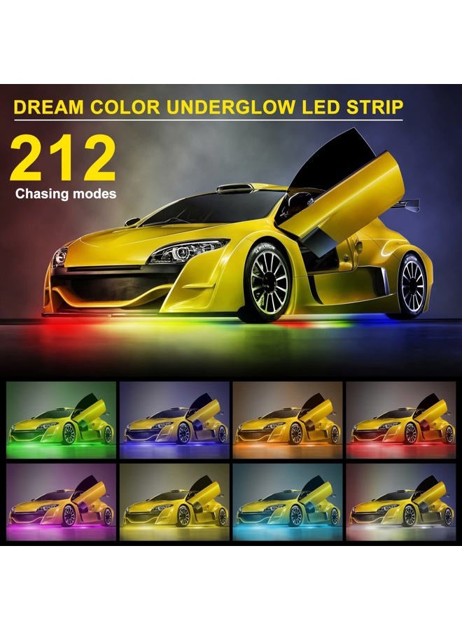 OPP ULITE Car Underglow Light Strip Dream Chasing Color, Upgraded Silica Gel Design, 212 Modes, APP Control Underbody Lights, 90&120CM, 4PC Pack - Image 2
