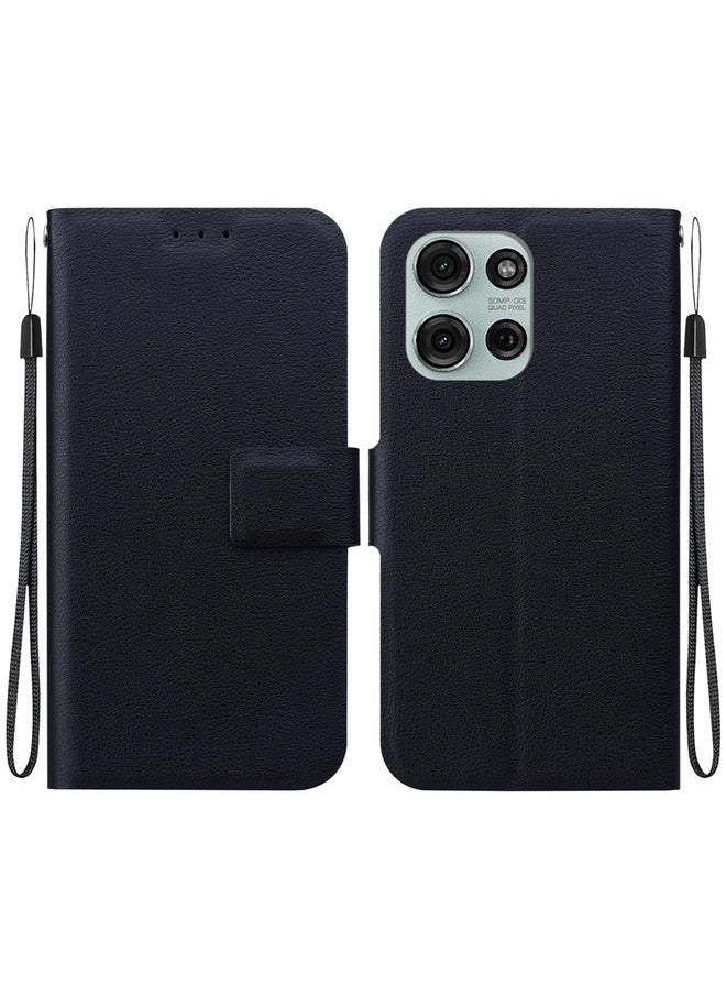 Generic For Motorola Moto G75 Ultra-thin Voltage Magnetic Buckle Leather Phone Case(Black) 