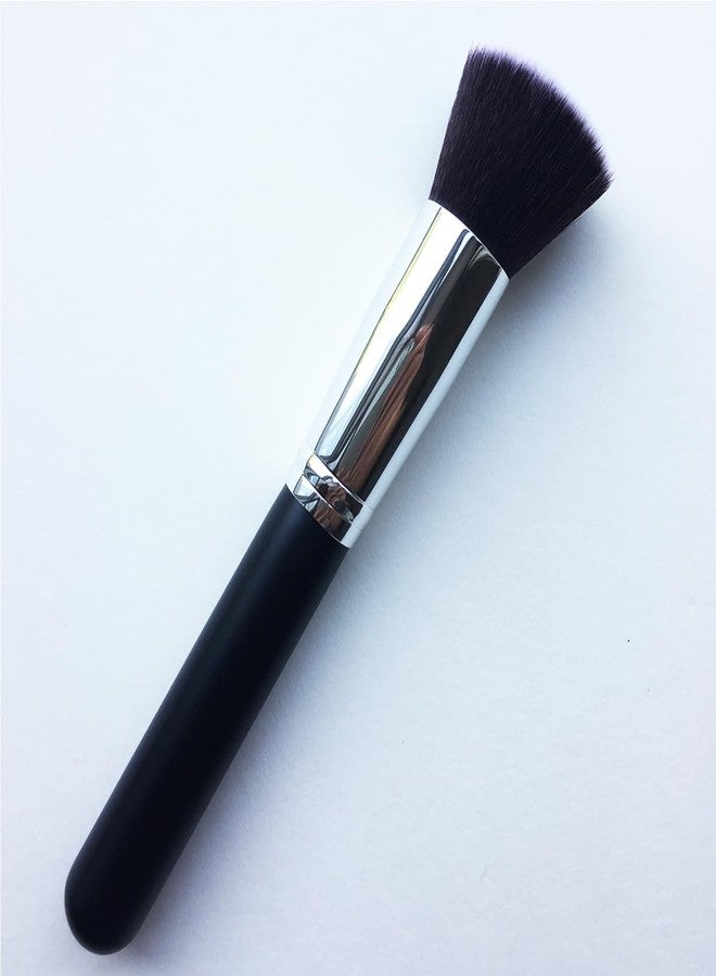 Reazana فرش مكياج ريازانا، قطعتان، فرش كابوكي، فرشاة بودرة أساس، فرشاة أحمر خدود، فرشاة كونتور للوجه، فرش احترافية لدمج وتنعيم مستحضرات التجميل المعدنية، ألياف صناعية ناعمة وكثيفة، رأس مسطح (أسود) - Image 3