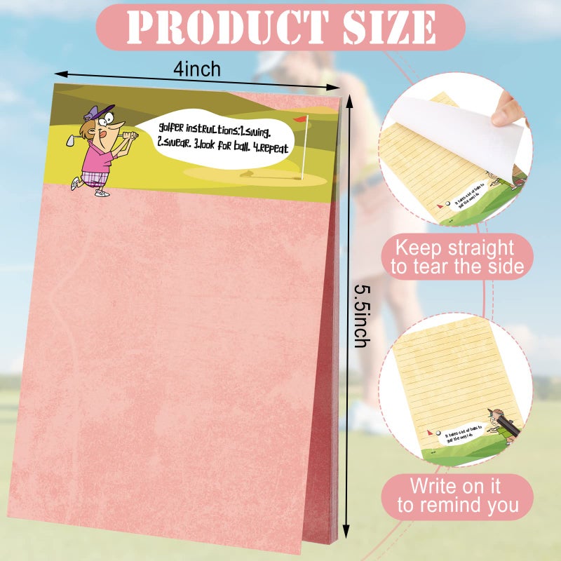 Eaasty 8 Pack Funny Memo Notepads Funny Golf Gifts Golf Notebook Sticky Note to Do List for Office Supplies, 8 Styles(Classic Style) - Image 2