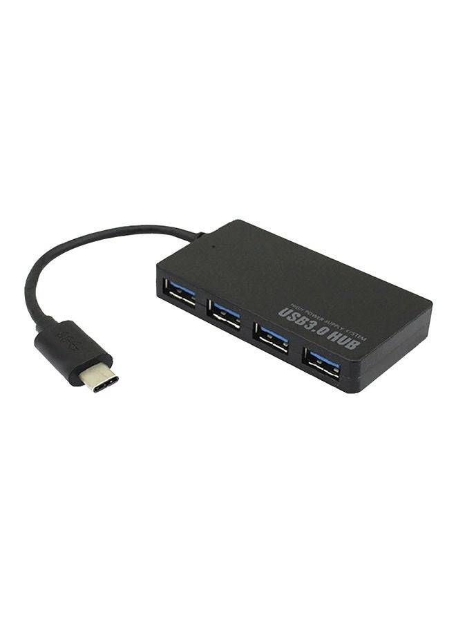 إسكدنيا محول موزع 3.0 من Type-C إلى USB رباعي المنافذ أسود - Image 1