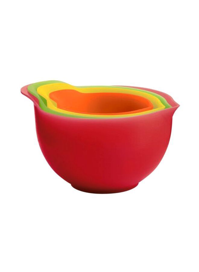 NIBEMINENT 4-Piece Measuring Cup Set Red/Green/Yellow/Orange 