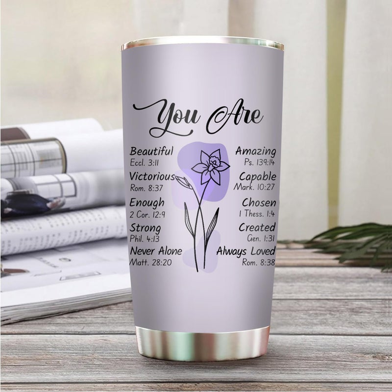 2IMT Christian Gifts for Women Faith - Christian Tumblers for Mothers Day Bible Gift - Christian Tumbler Religious Gifts Spiritual Encouragement Inspirational Gift for Women Stainless Steel Tumbler 20oz - Image 4