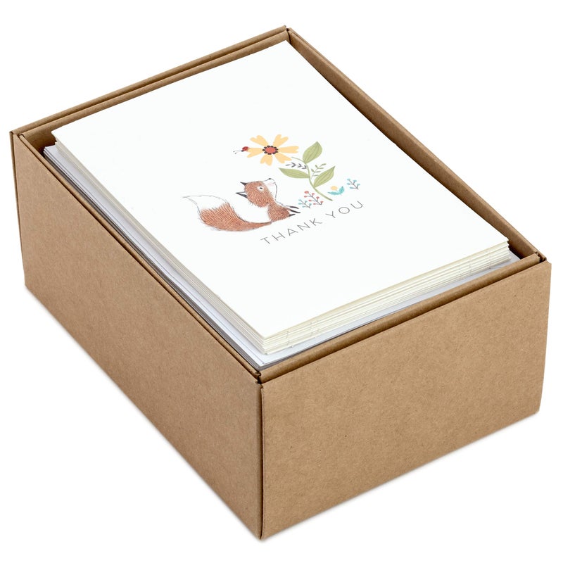 Hallmark Baby Shower Thank You Cards Assortment, Woodland Animals (48 Cards with Envelopes for Baby Boy or Baby Girl) Deer, Owl, Bear, Fox - Image 3